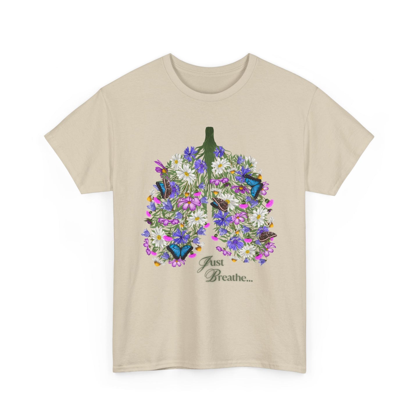Just breathe shirt, flower lung shirt, Breathing shirt