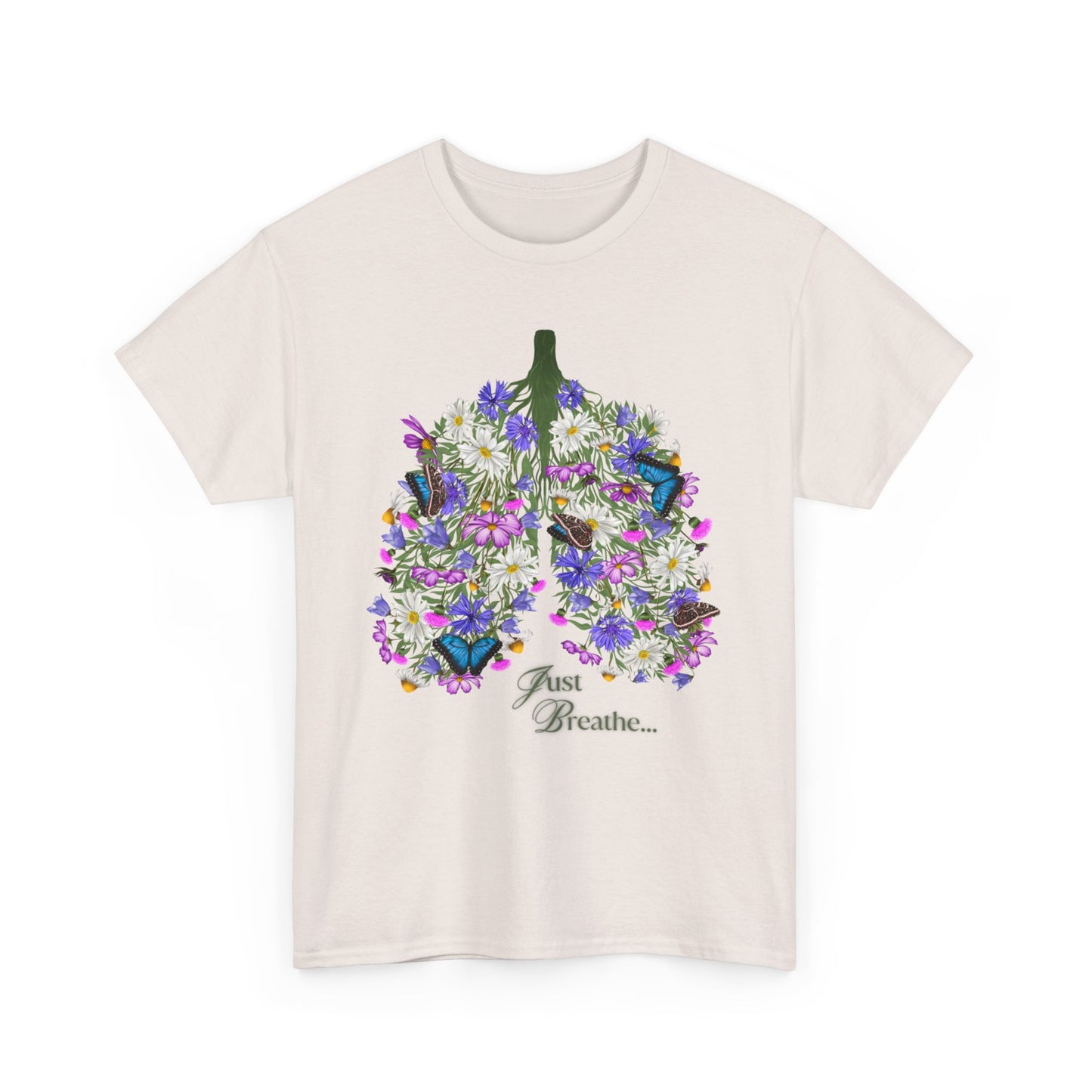 Just breathe shirt, flower lung shirt, Breathing shirt