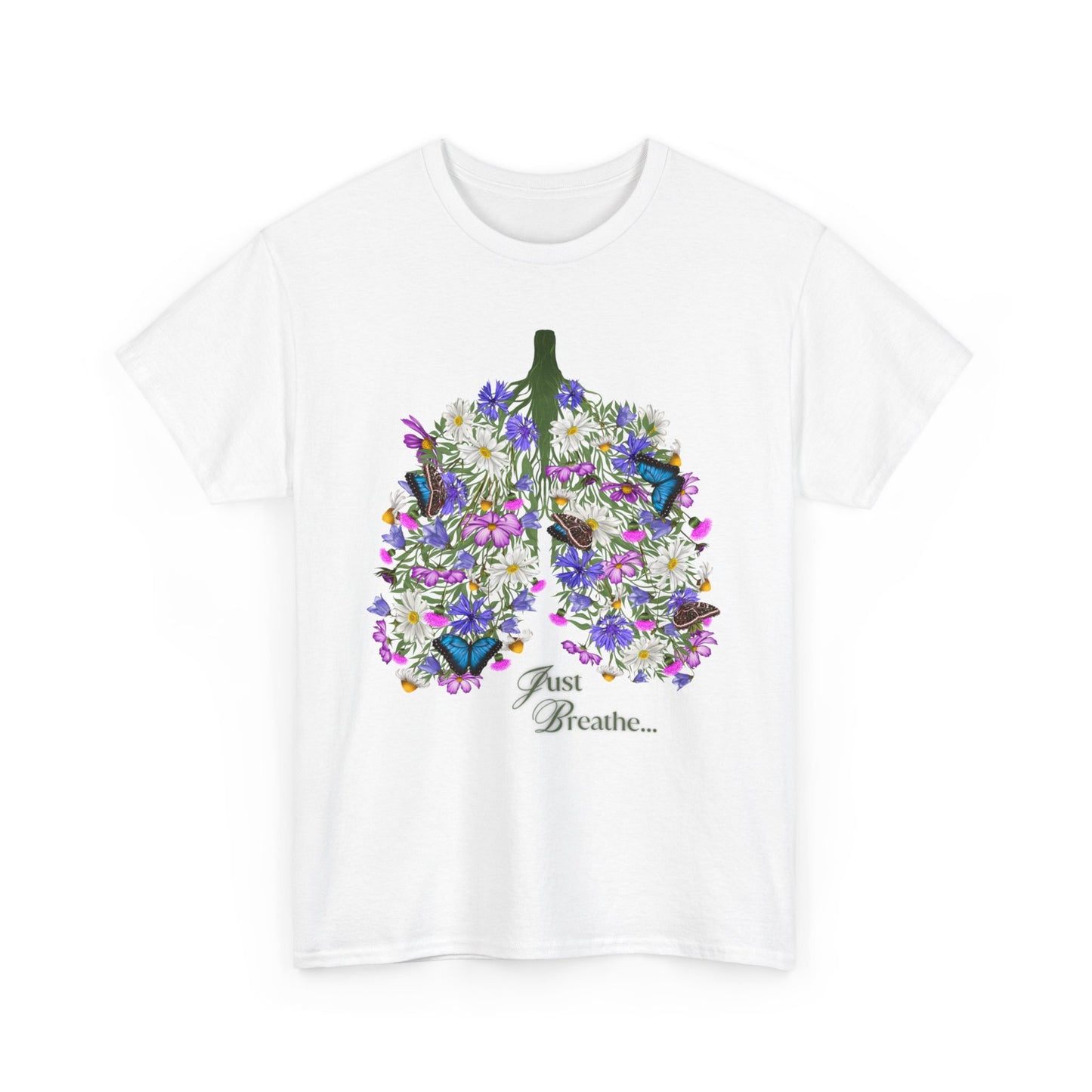 Just breathe shirt, flower lung shirt, Breathing shirt
