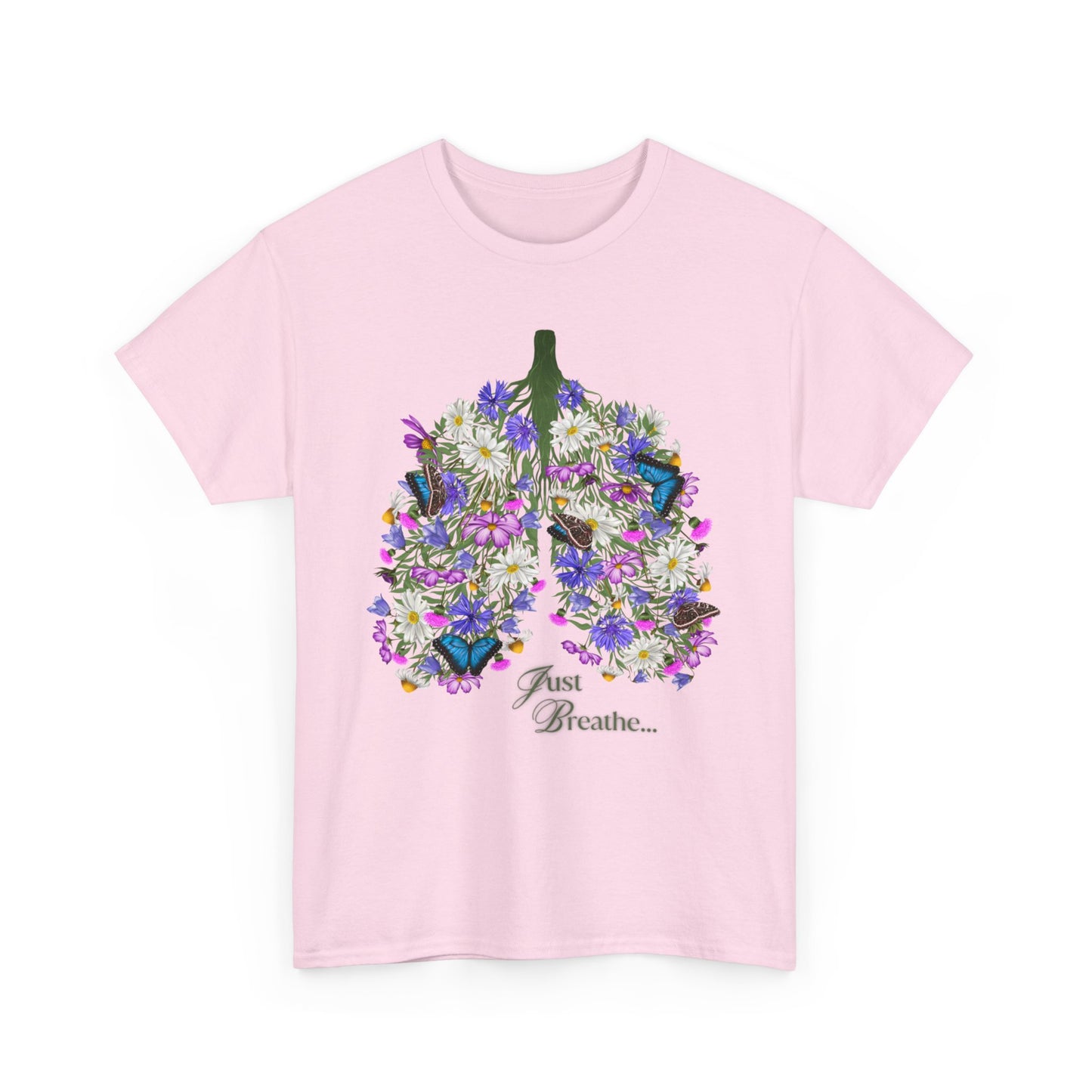 Just breathe shirt, flower lung shirt, Breathing shirt