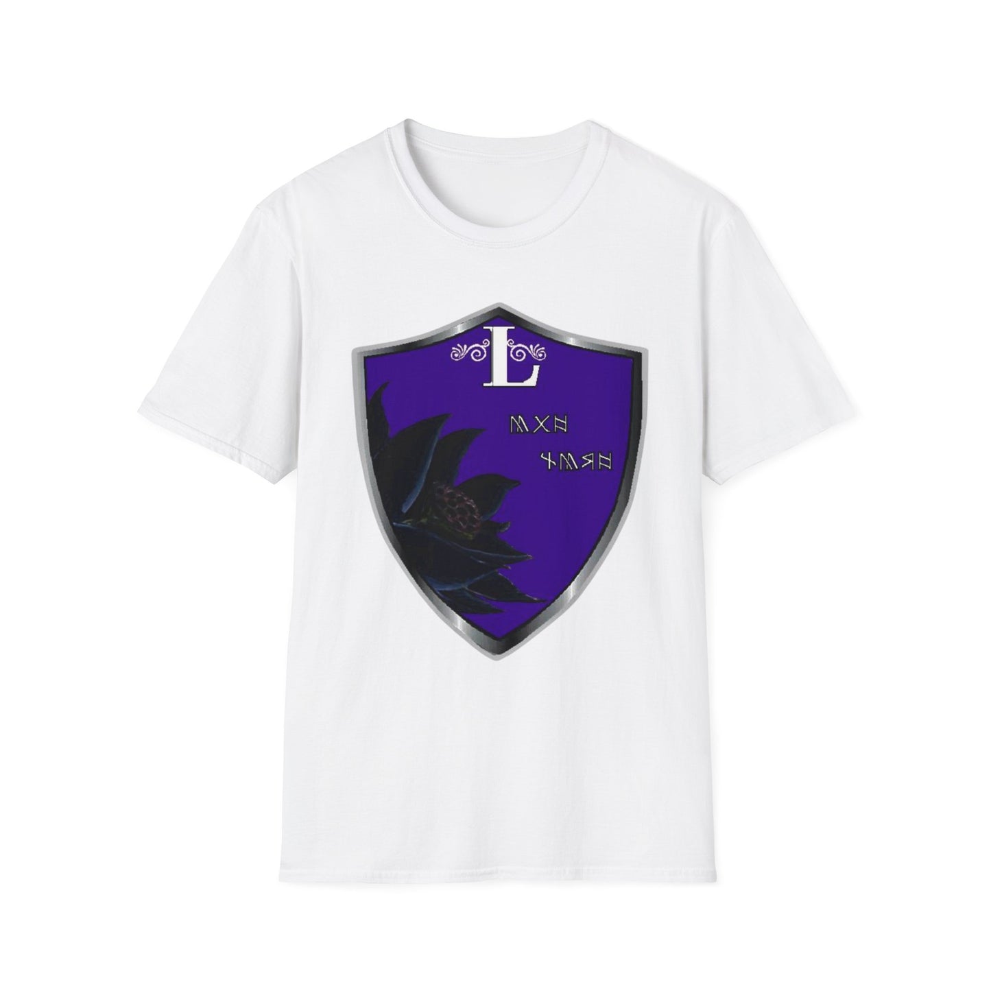 Purple shield on black