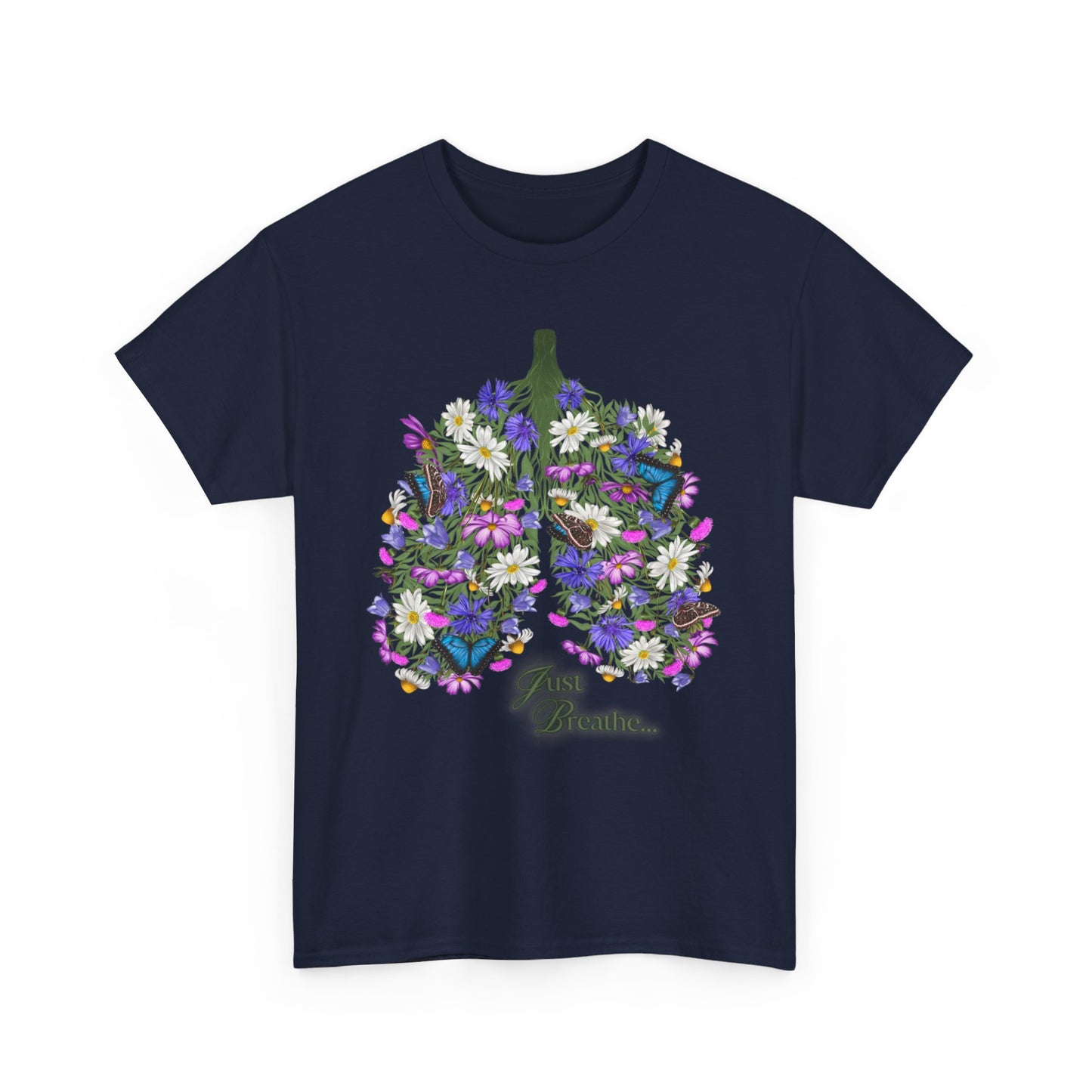 Just breathe shirt, flower lung shirt, Breathing shirt