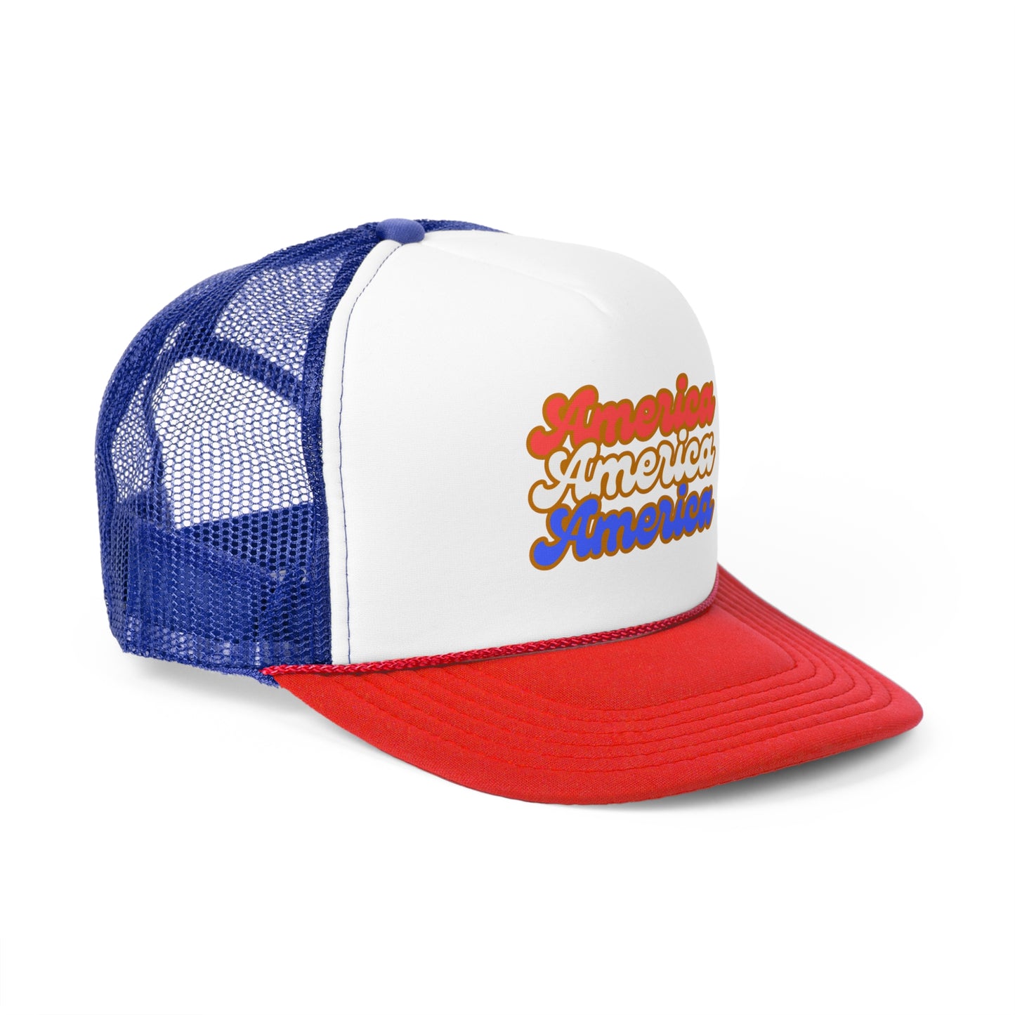Patriotic Trucker Cap, Retro Style Hat, Perfect for Summer Festivals, Americana Gifts, Everyday Wear, USA Themed Accessories