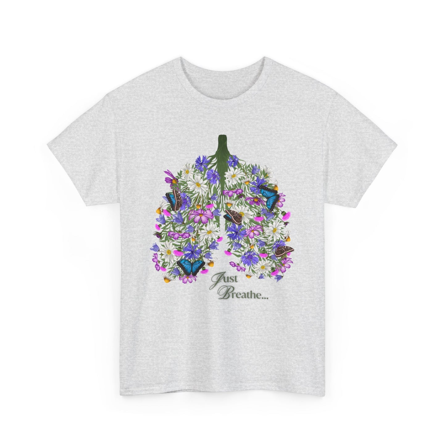 Just breathe shirt, flower lung shirt, Breathing shirt