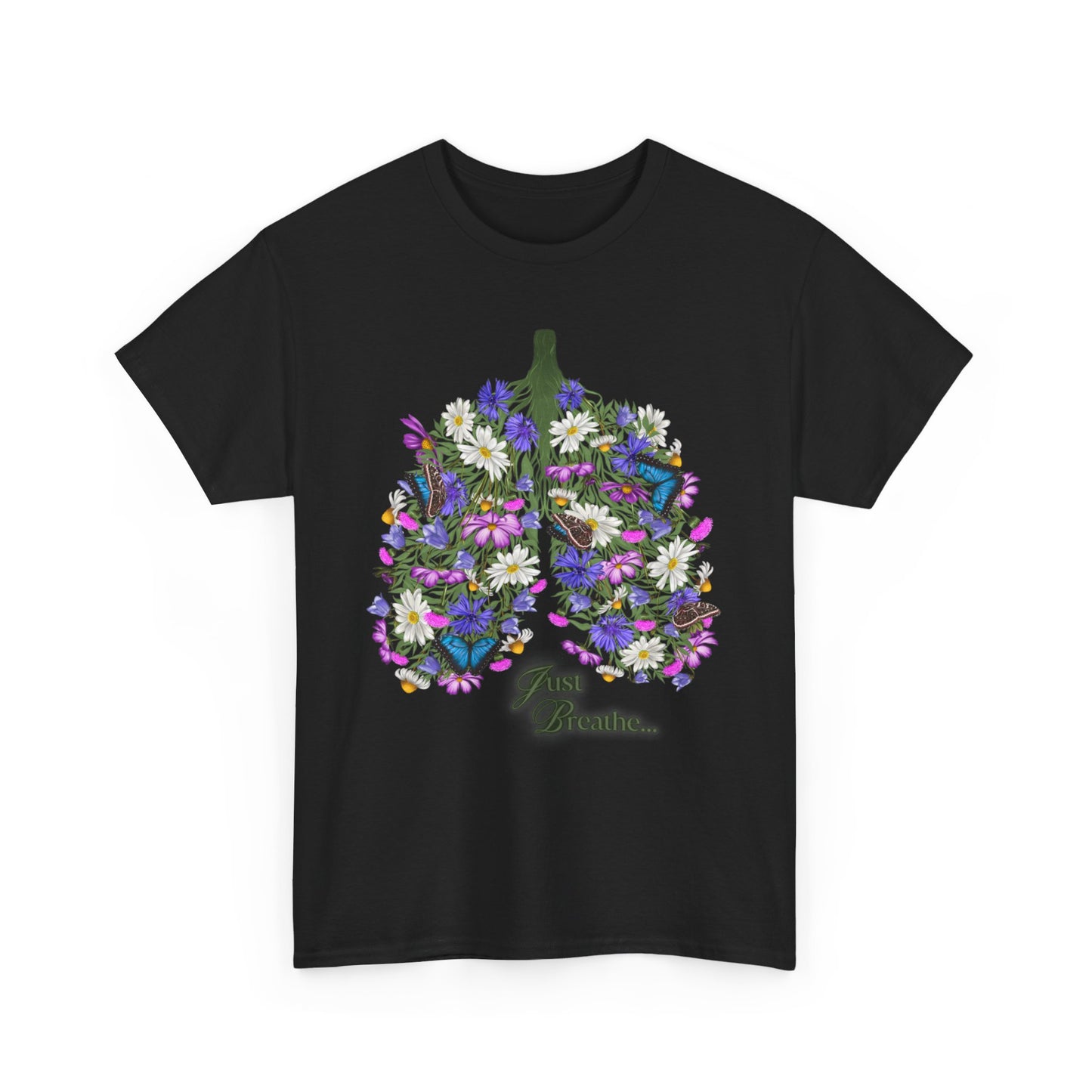 Just breathe shirt, flower lung shirt, Breathing shirt