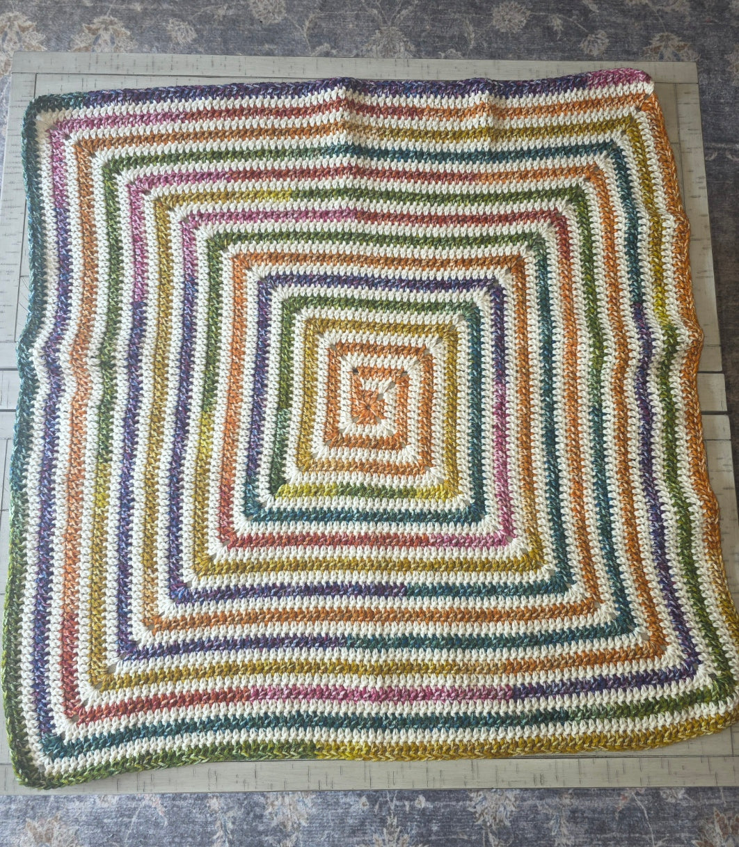 Rainbow Spiral crochet blanket