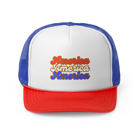 Patriotic Trucker Cap, Retro Style Hat, Perfect for Summer Festivals, Americana Gifts, Everyday Wear, USA Themed Accessories