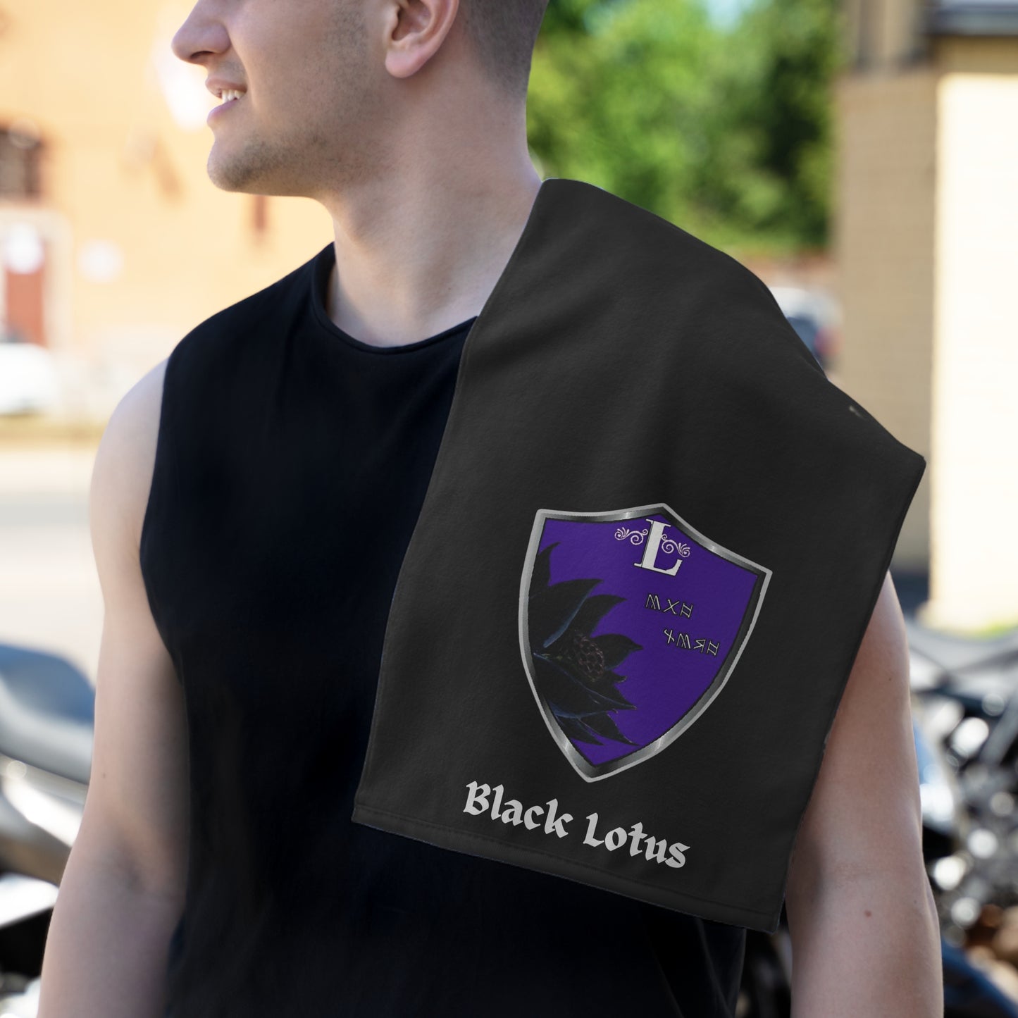 Black lotus rally towel