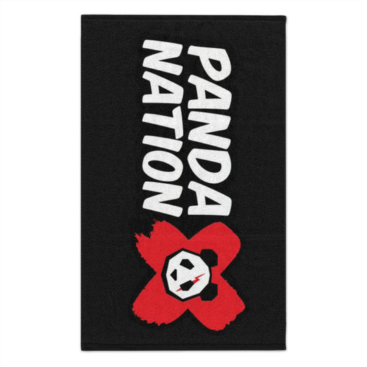 Panda Nation Rally Towel — 11x18 Fan Towel with Bold Red X & Panda Logo