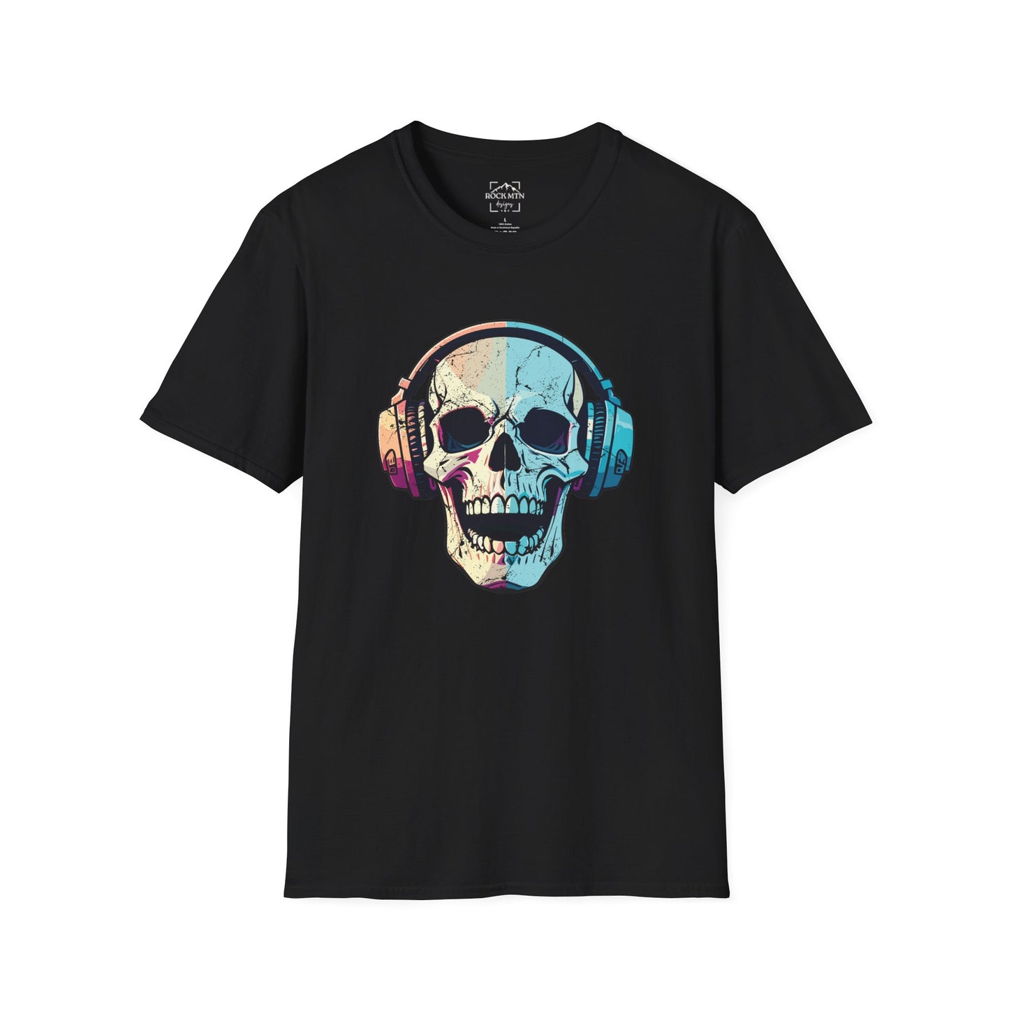 skull shirt, headphones shirt, music skeleton shirt