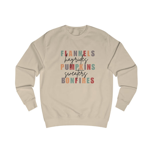 Fall sweatshirt, flannels hayrides pumpkins sweaters bonfires sweatshirt