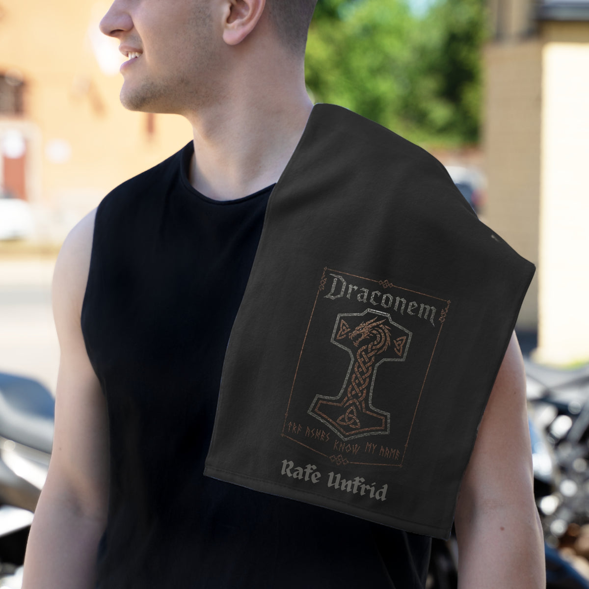 Rally Towel — Viking Dragon Rune Design, Rafe Unfrid