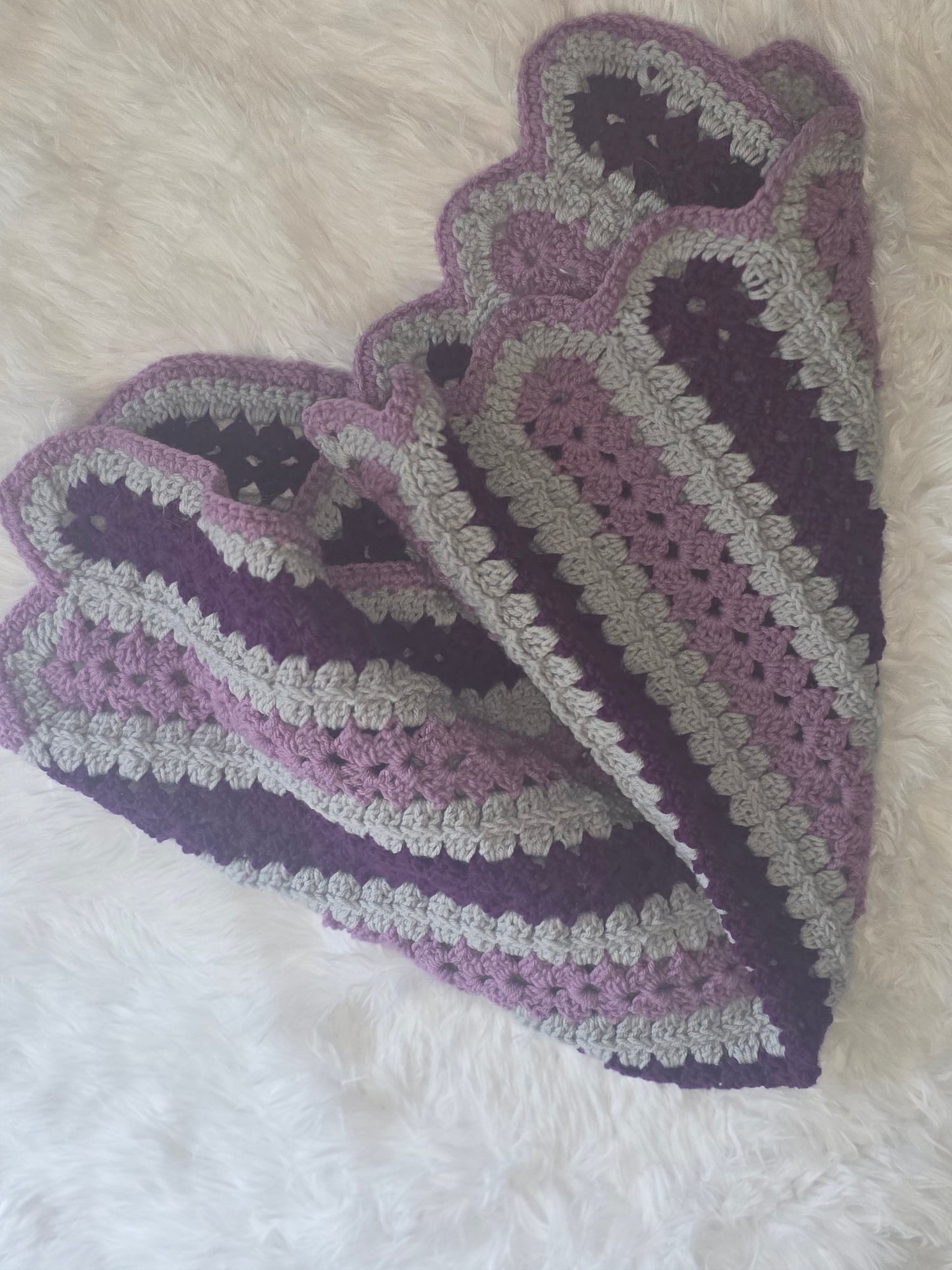 Purple and Gray crochet blanket