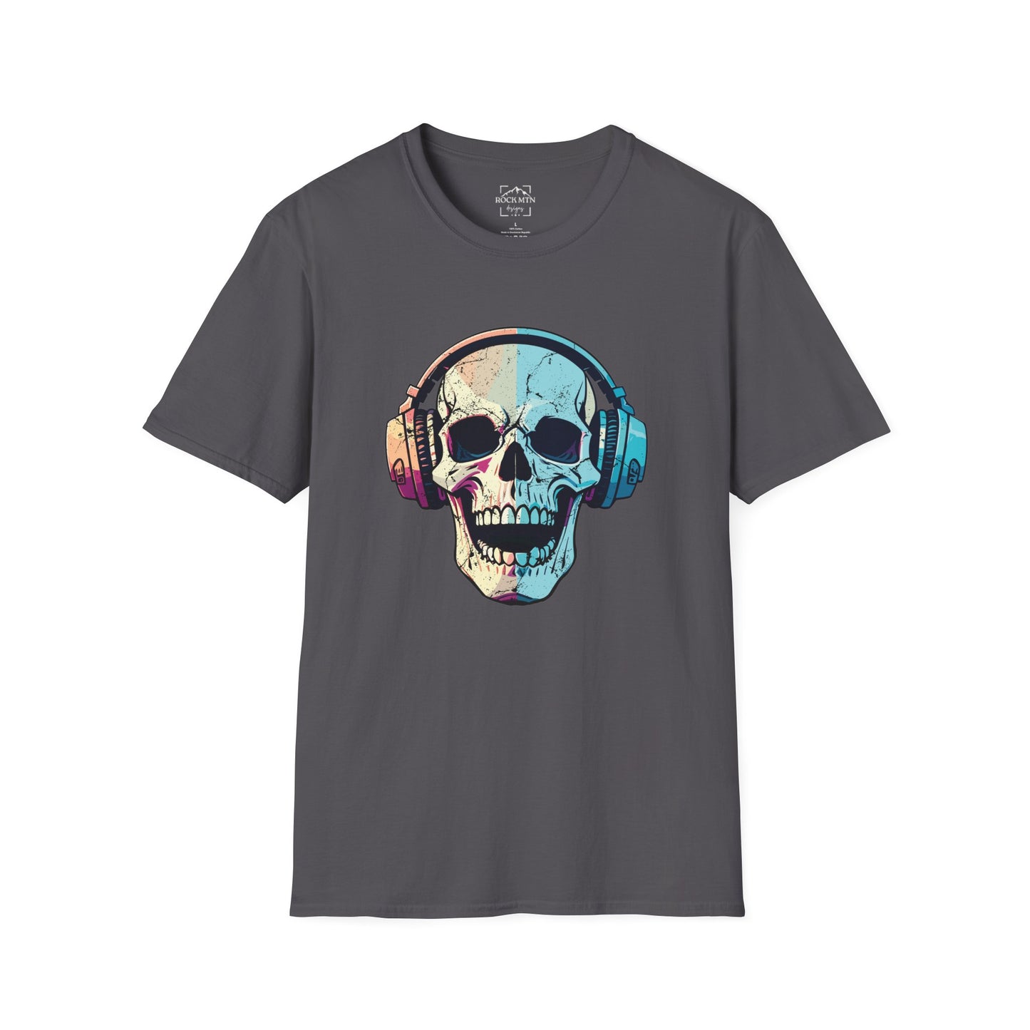 skull shirt, headphones shirt, music skeleton shirt