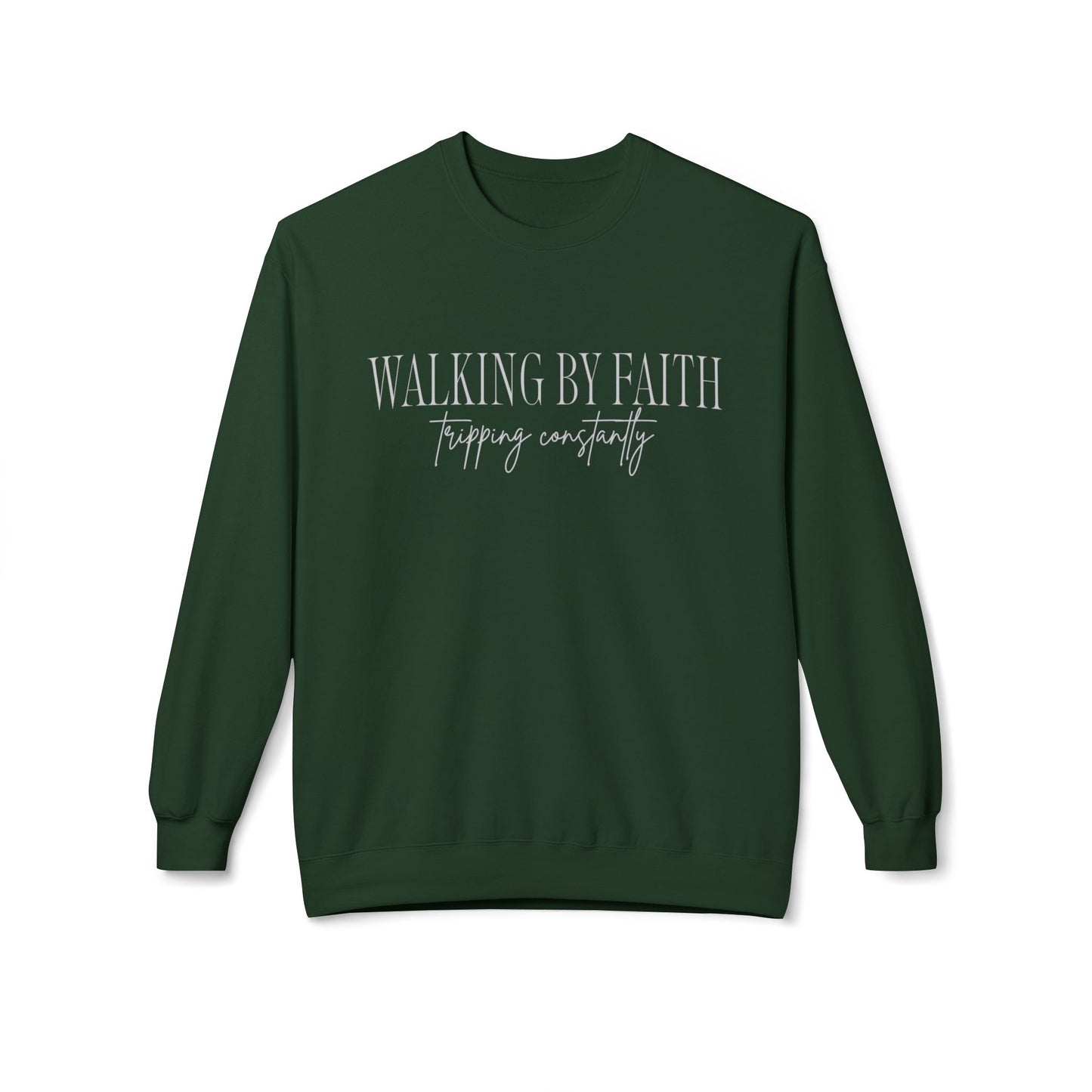 Walking By Faith, Tripping Constantly Crewneck Sweatshirt
