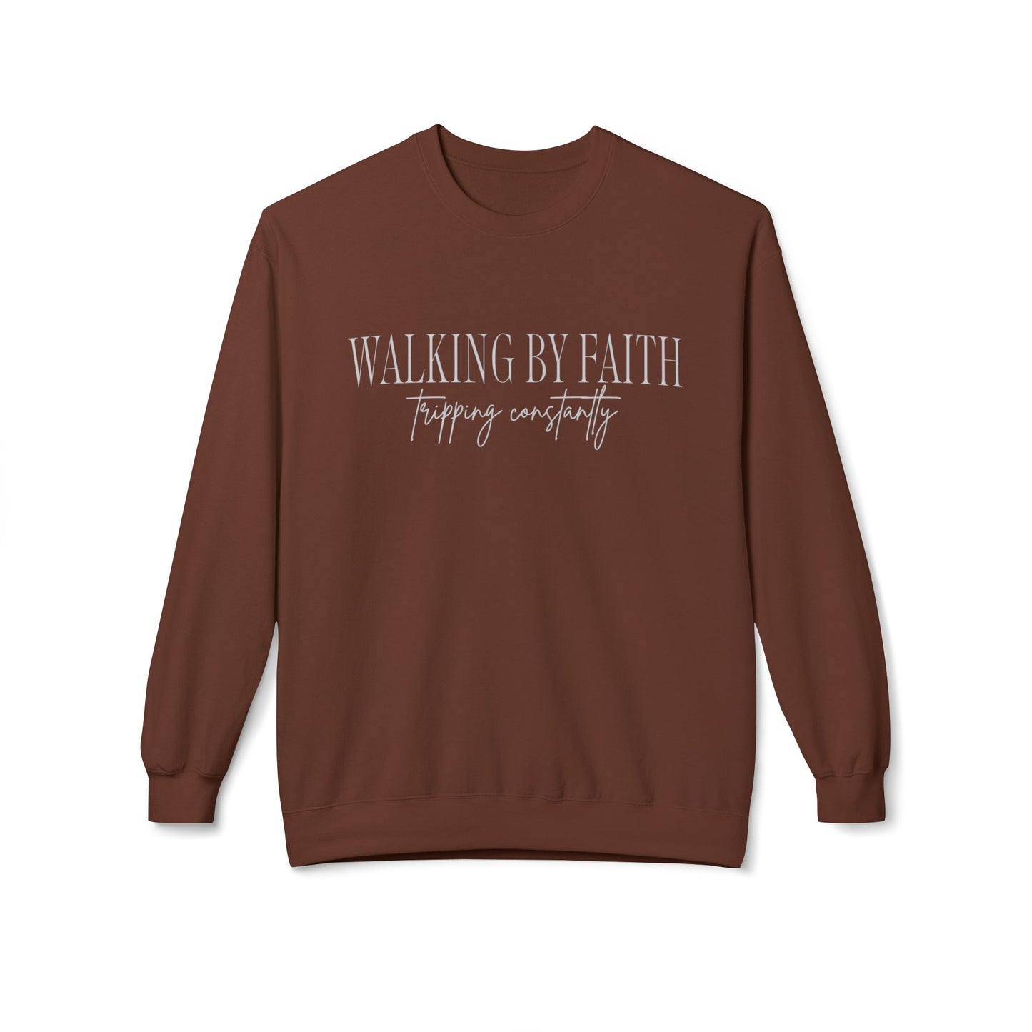 Walking By Faith, Tripping Constantly Crewneck Sweatshirt