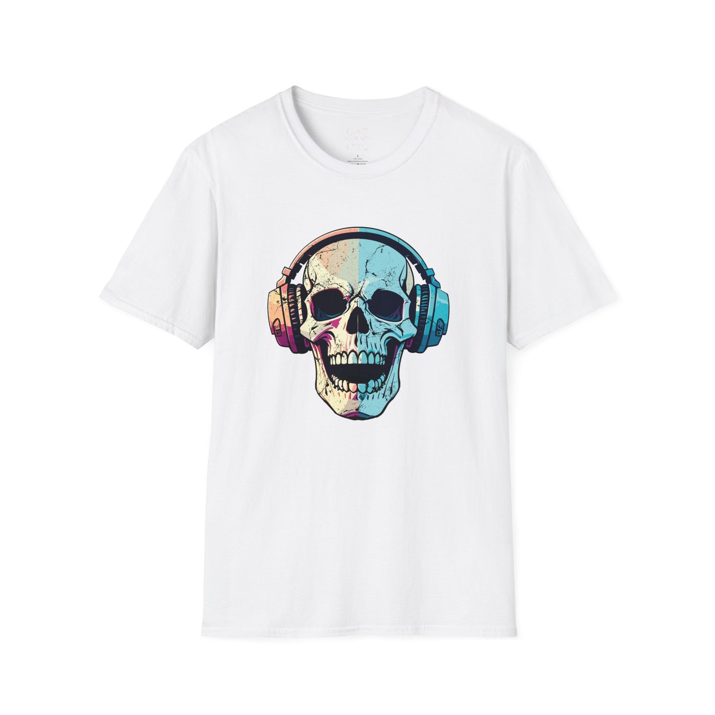 skull shirt, headphones shirt, music skeleton shirt