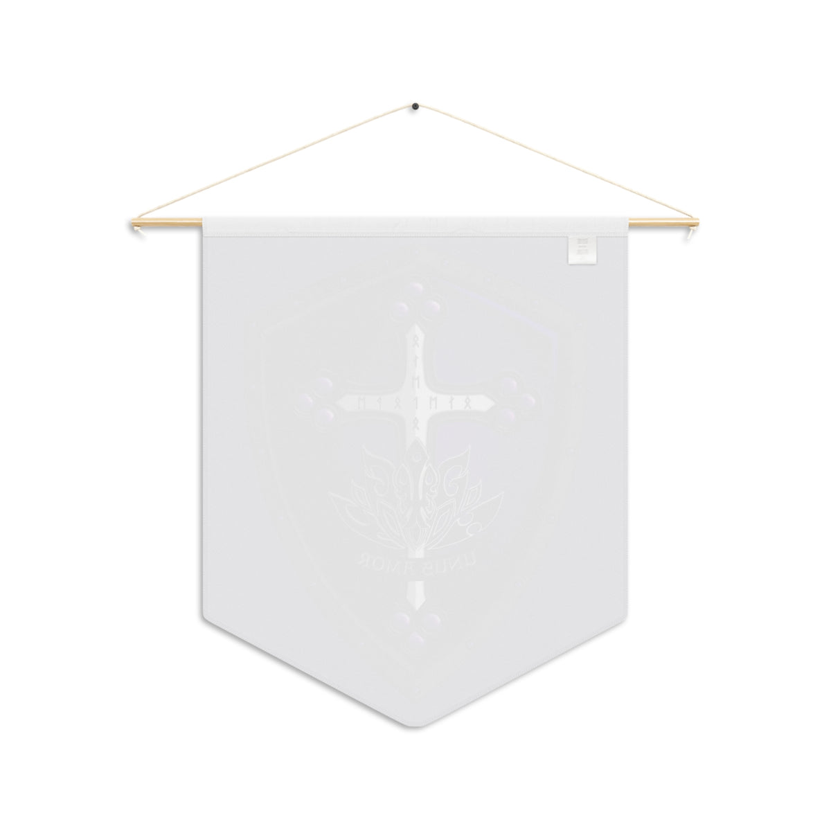 Purple Shield Pennant Banner – "Unus Amor" Crest Wall Flag