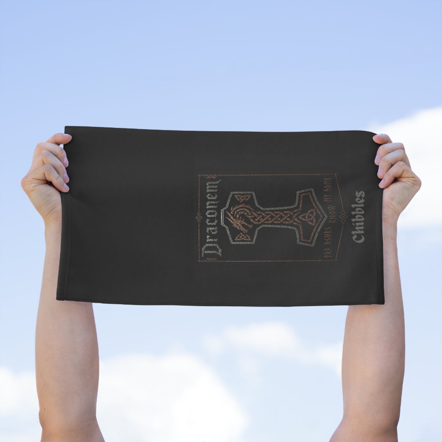 Draconem Dragon Rally Towel — Personalized 11x18 Game-Day & Fantasy Fan Towel "Chibbles"