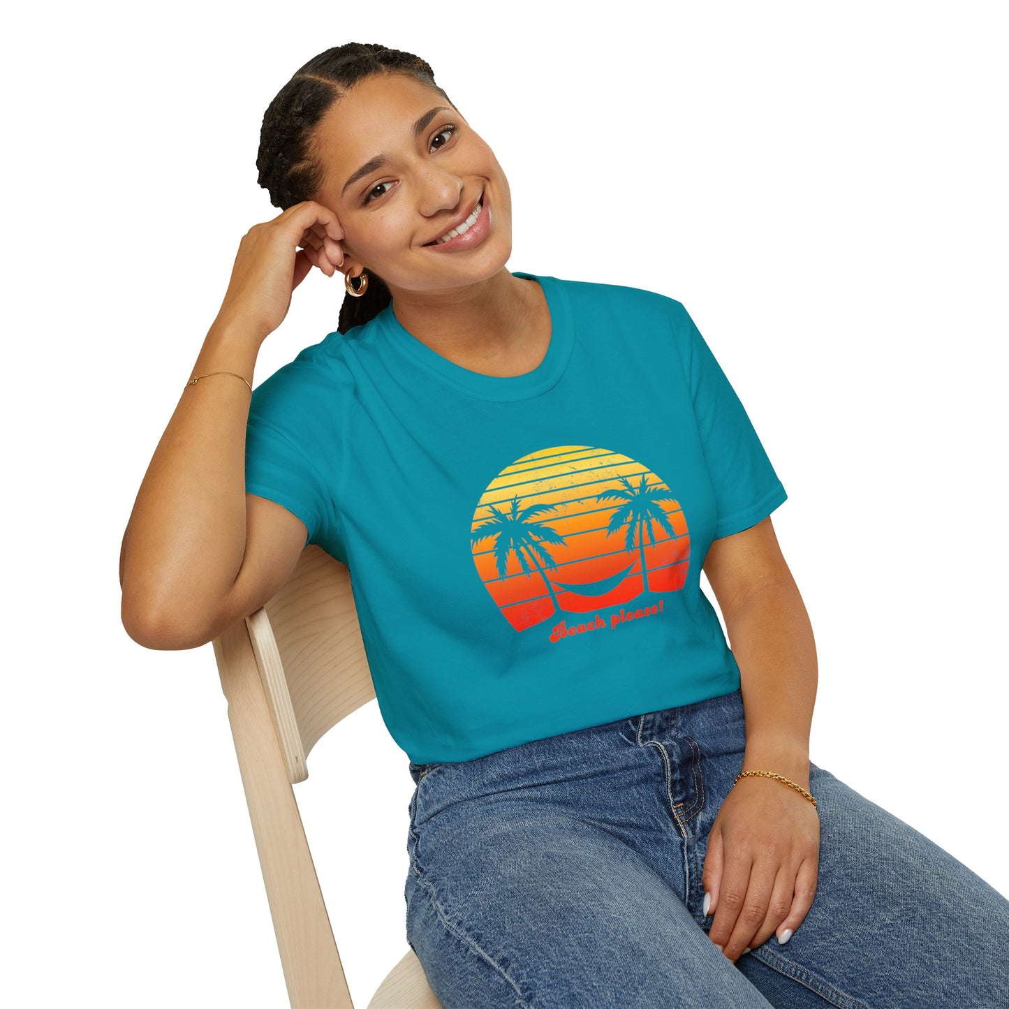 Beach please shirt, vacation shirt, tropical shirt, sunset shirt, palm tree and hammock shirt, happy shirt