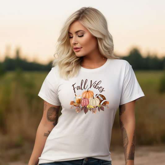 Fall vibes shirt, pumpkin shirt, football shirt, latte shirt, autumn shirt