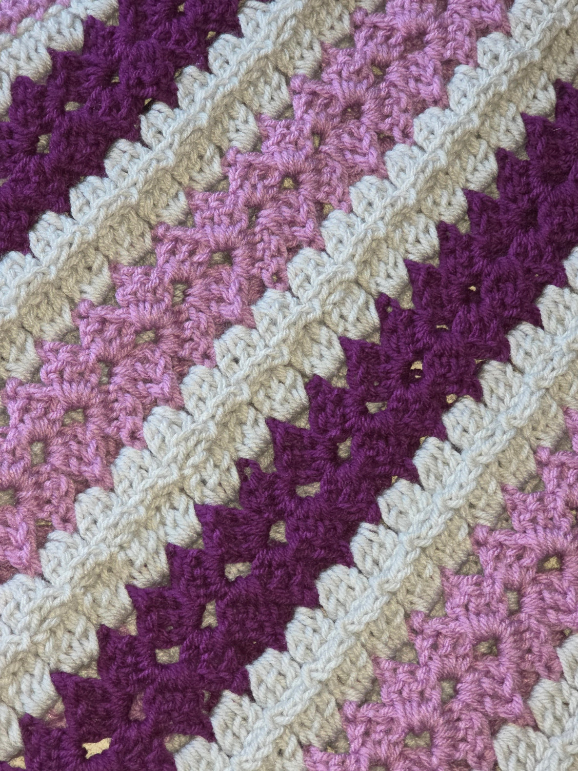 Purple and Gray crochet blanket