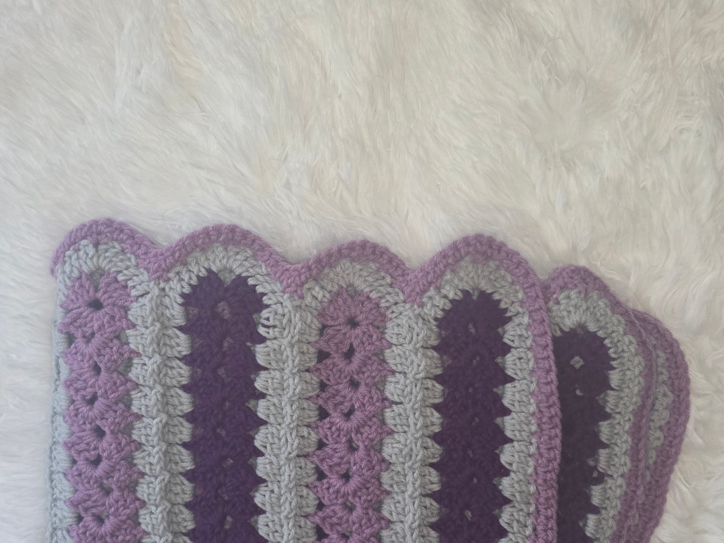 Purple and Gray crochet blanket